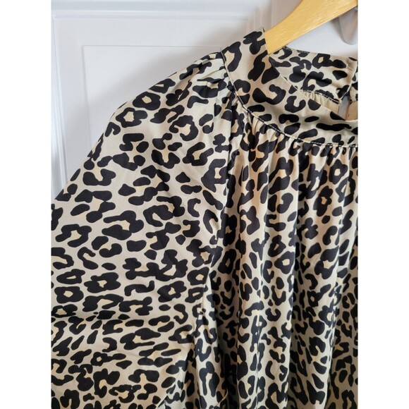 LOFT Plus Size Silky Mock Neck Leopard Print Midi Belted Dress Size 18 - Picture 3 of 9